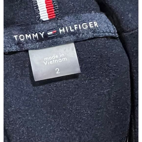 Tommy Hilfiger Dress Navy Blue Midi Fit & Flare Short Sleeve Stretch Womens Sz 2 - Picture 9 of 10